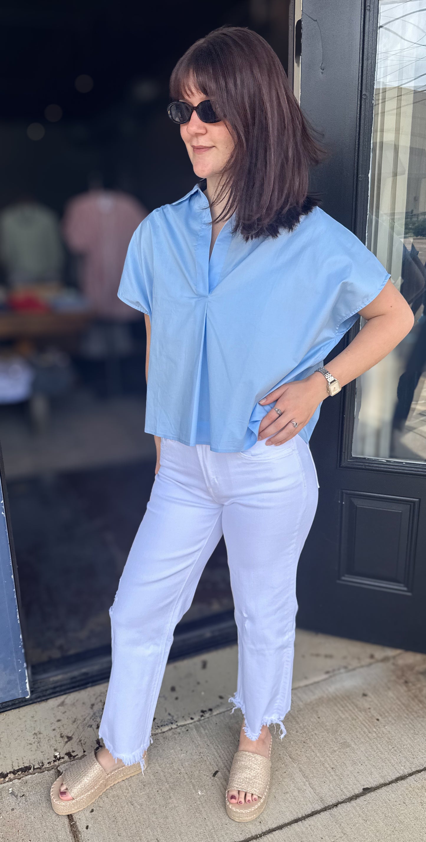 Vervet White Crop Demin