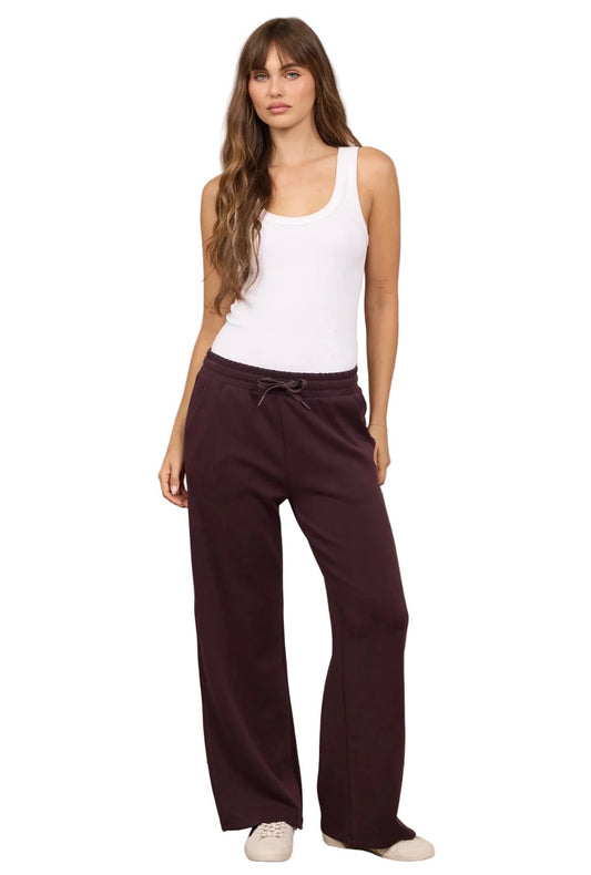 Vintage Havana Bordeaux Luxe Cloud Cowl Neck Top & Wide Leg Pant