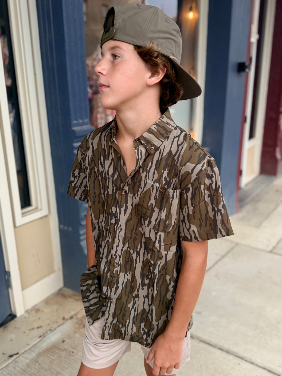 Boy Mossy Oak Button Down
