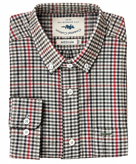 Coastal Cotton Sport Shirt Evergreen