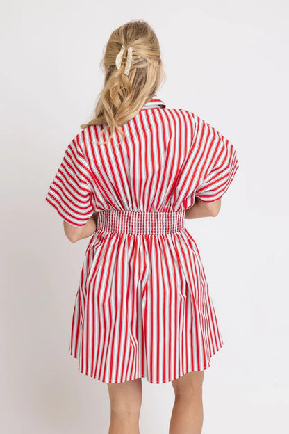 Karlie Stripe America Button Dress