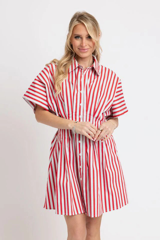 Karlie Stripe America Button Dress