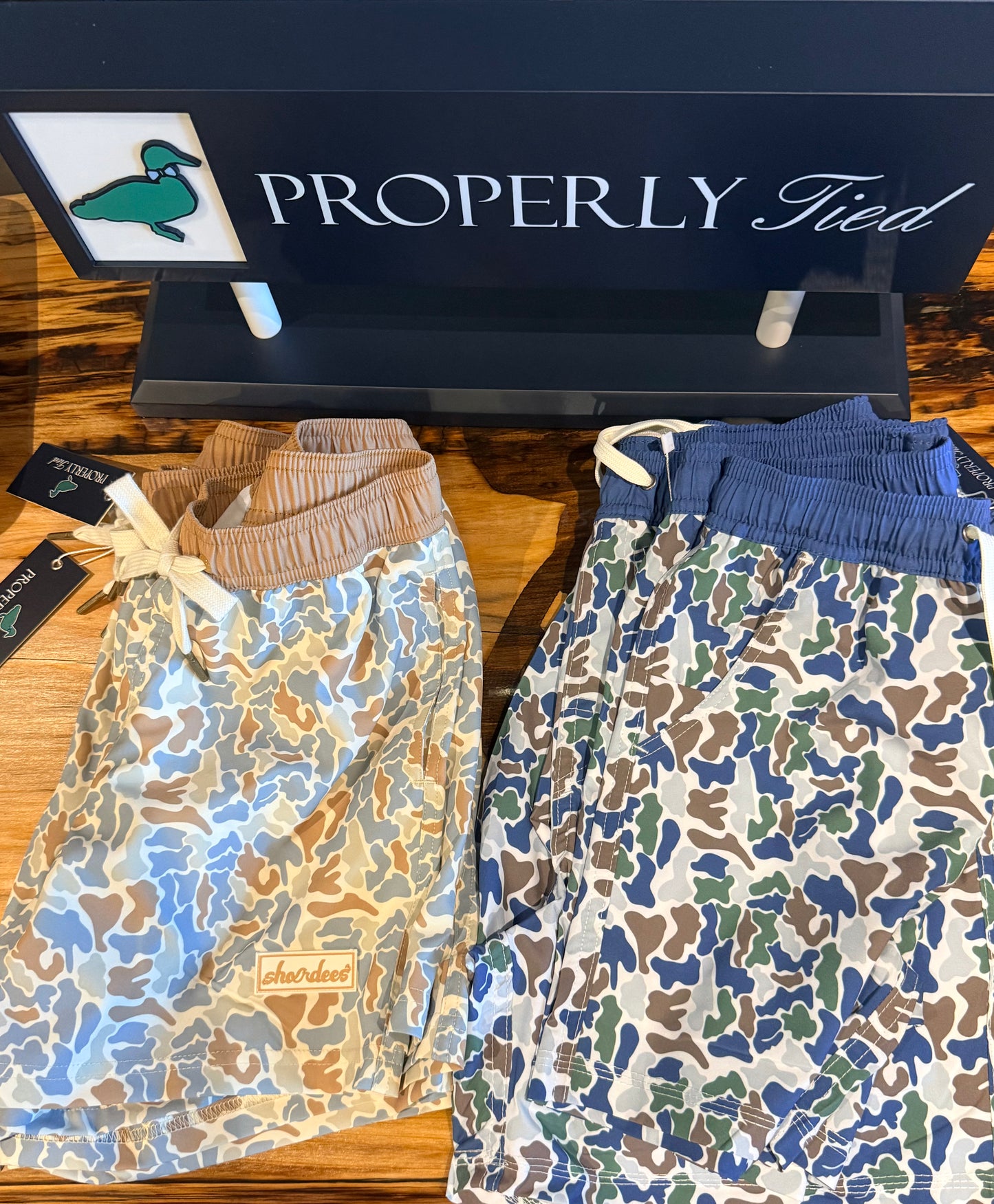 Properly Tied Boys Camo Shordees