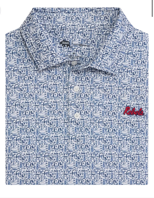 Ole Miss Icons Printed Performance Polo