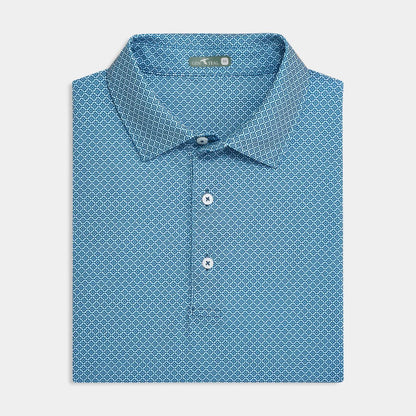Genteal Navy Diamond Lattice Performance Polo