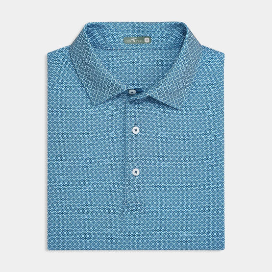 Genteal Navy Diamond Lattice Performance Polo