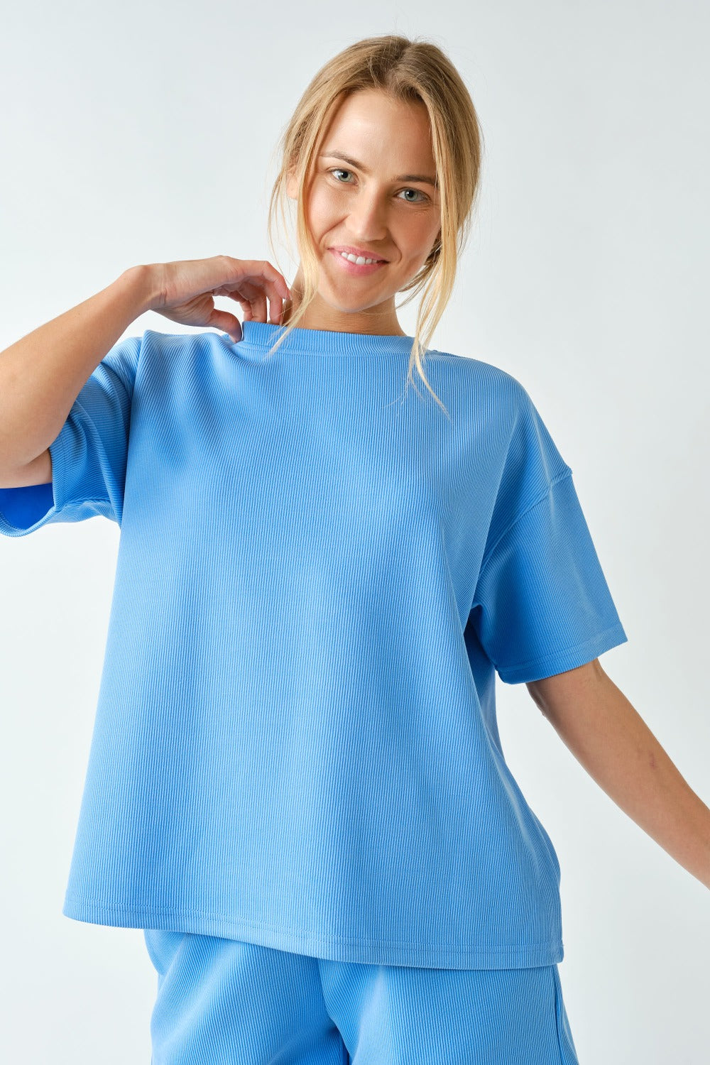 Luxe Sand Wash Rib Tee Set