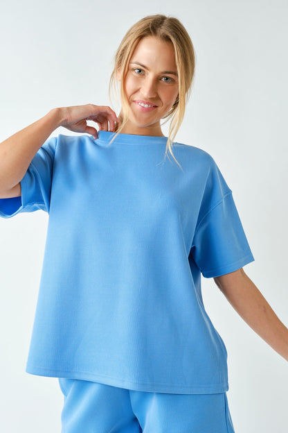 Luxe Sand Wash Rib Tee Set