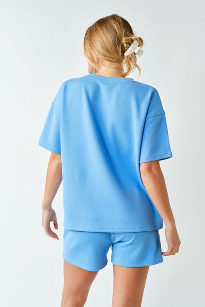 Luxe Sand Wash Rib Tee Set