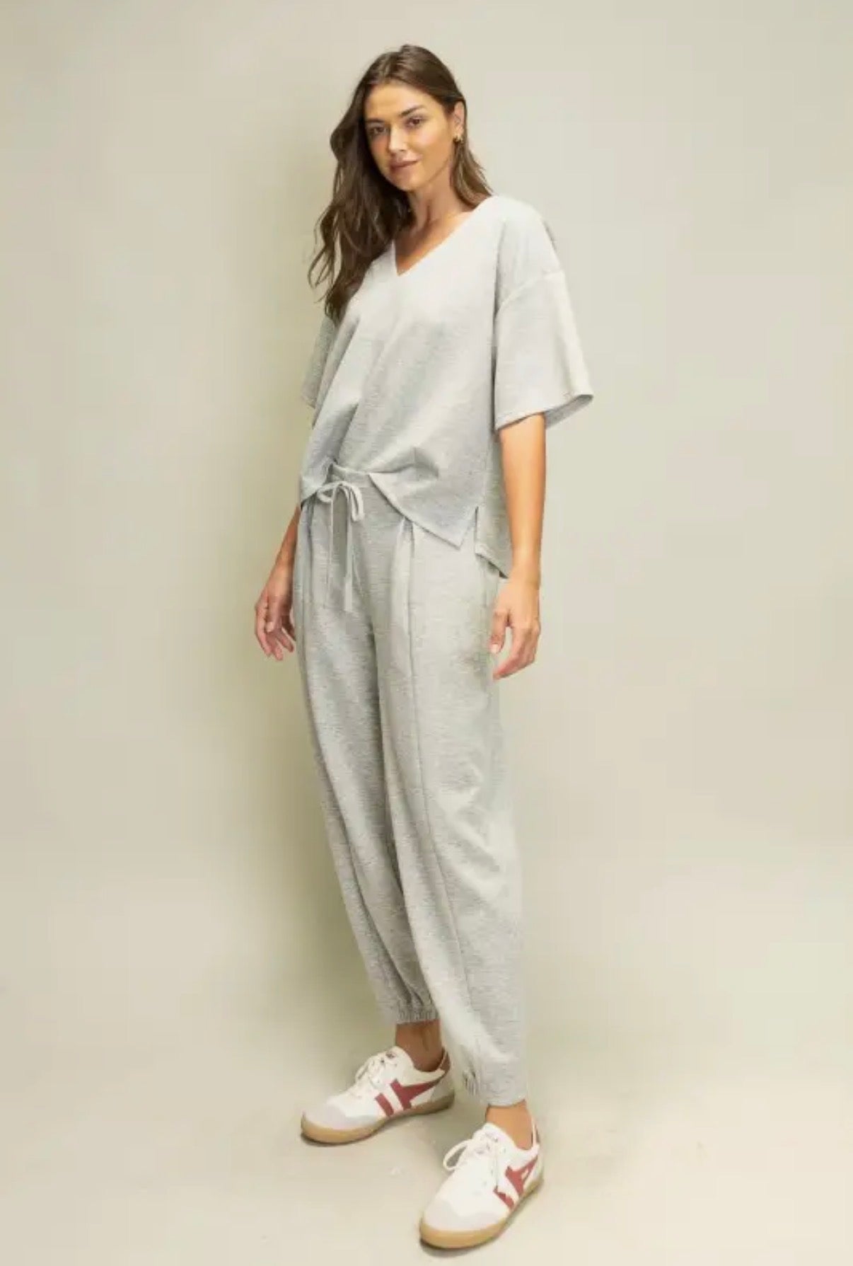 Oversize V-Neck Top (Blue)